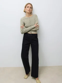 AWRENA Mid rise Wide leg fit Jeans