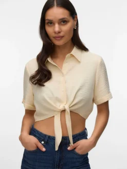 Cropped fit Overhemd kraag Top