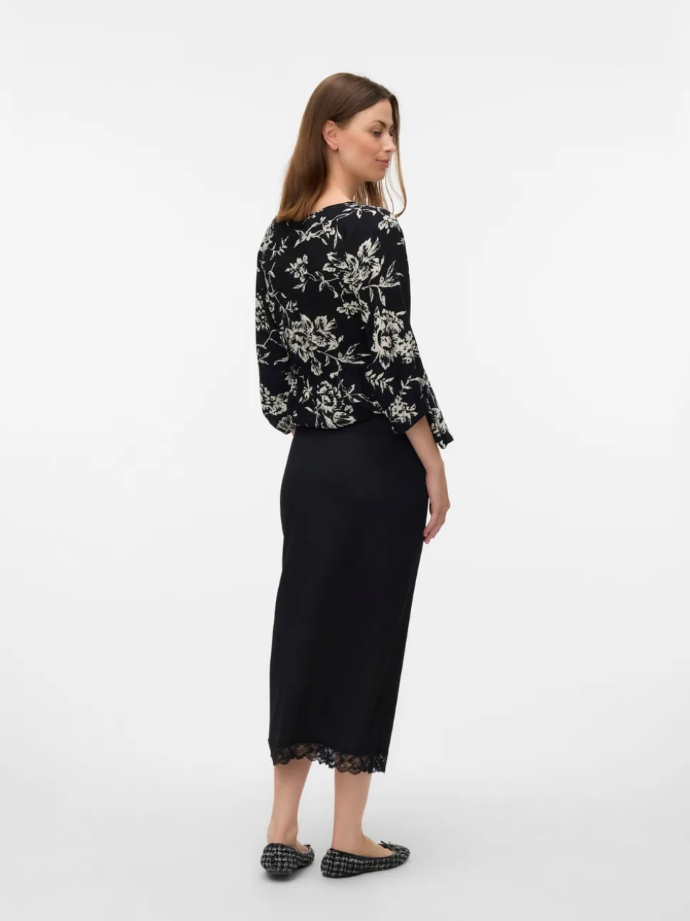 High waist Midi-rok