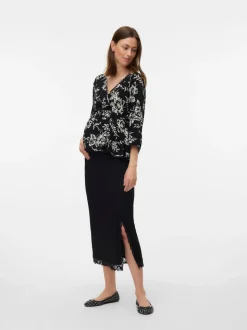 High waist Midi-rok