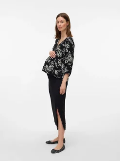 High waist Midi-rok
