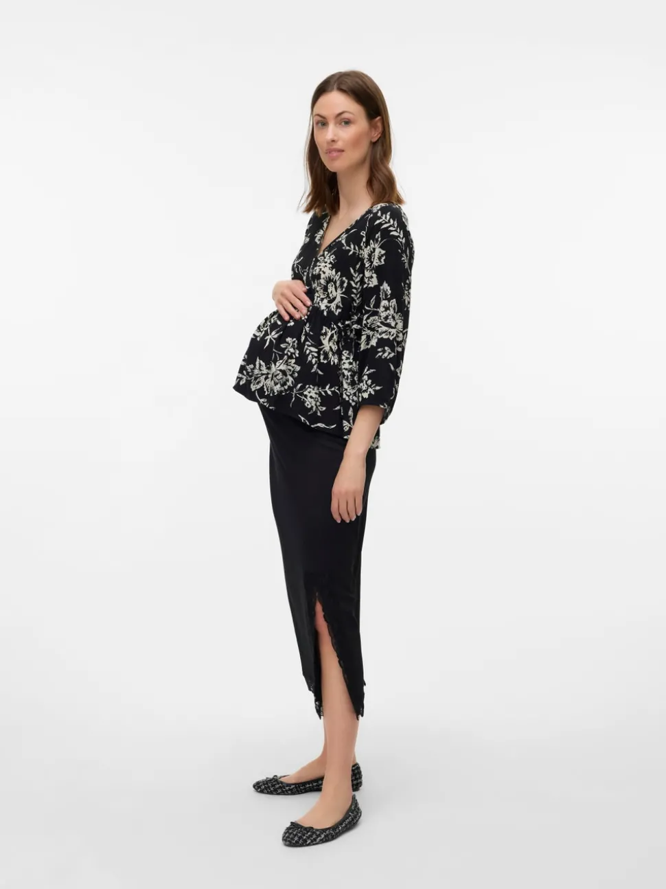 High waist Midi-rok