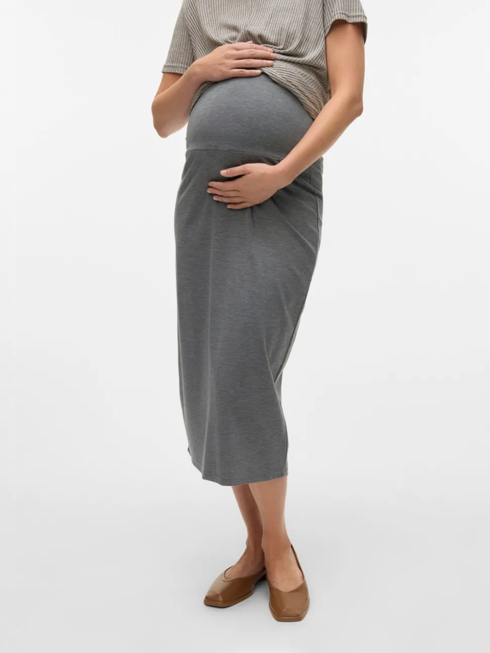 High waist Midi-rok