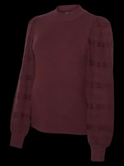 Regular fit Hoge hals Ballonmouwen Pullover