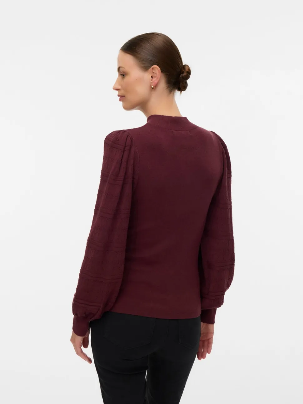 Regular fit Hoge hals Ballonmouwen Pullover