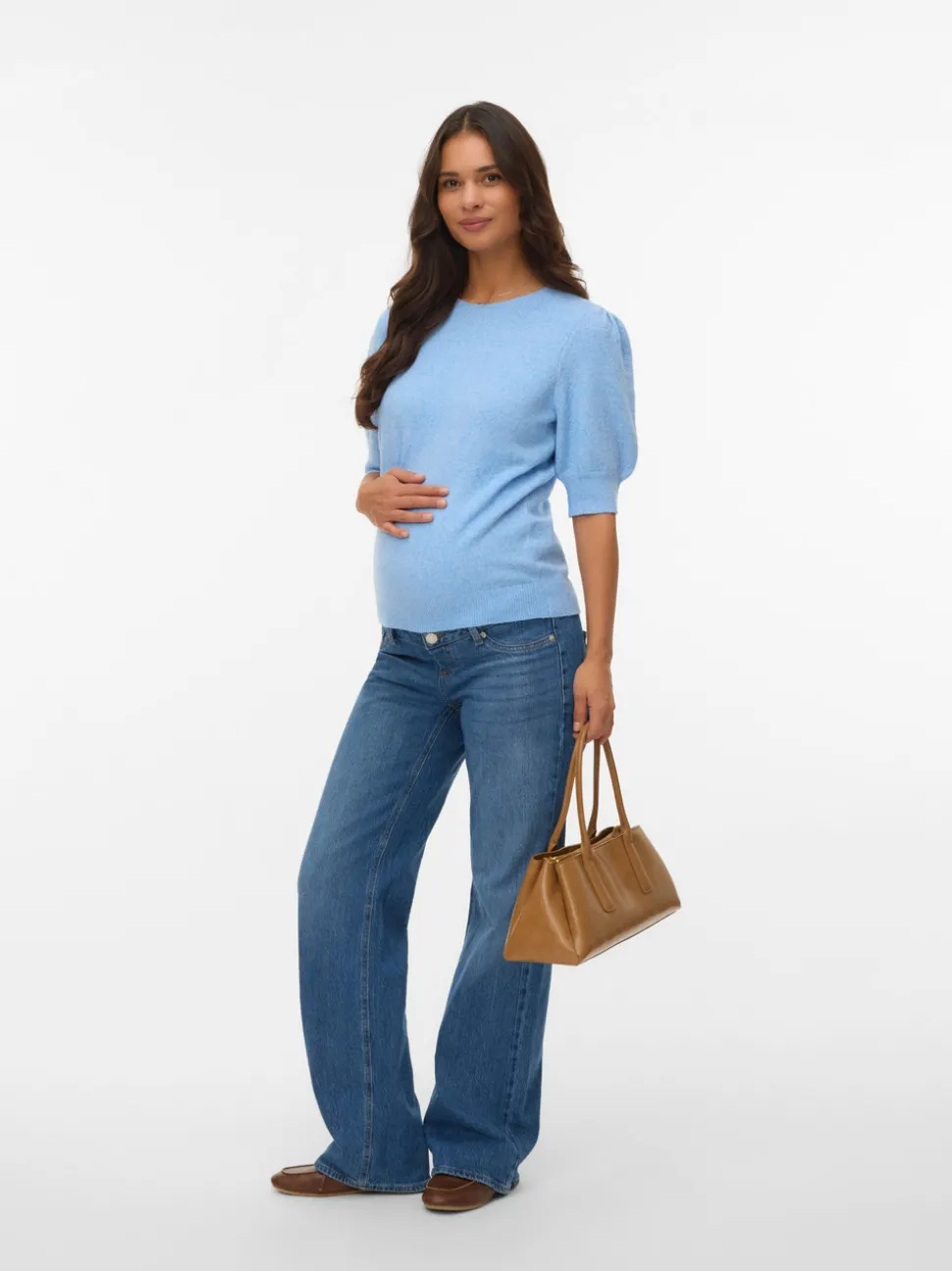Regular fit O-hals Geribde mouwuiteinden Pullover