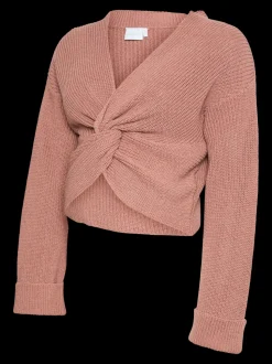 Regular fit V-Hals Mouwuiteinden met omslag Verlaagde schoudernaden Pullover