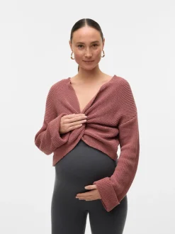 Regular fit V-Hals Mouwuiteinden met omslag Verlaagde schoudernaden Pullover