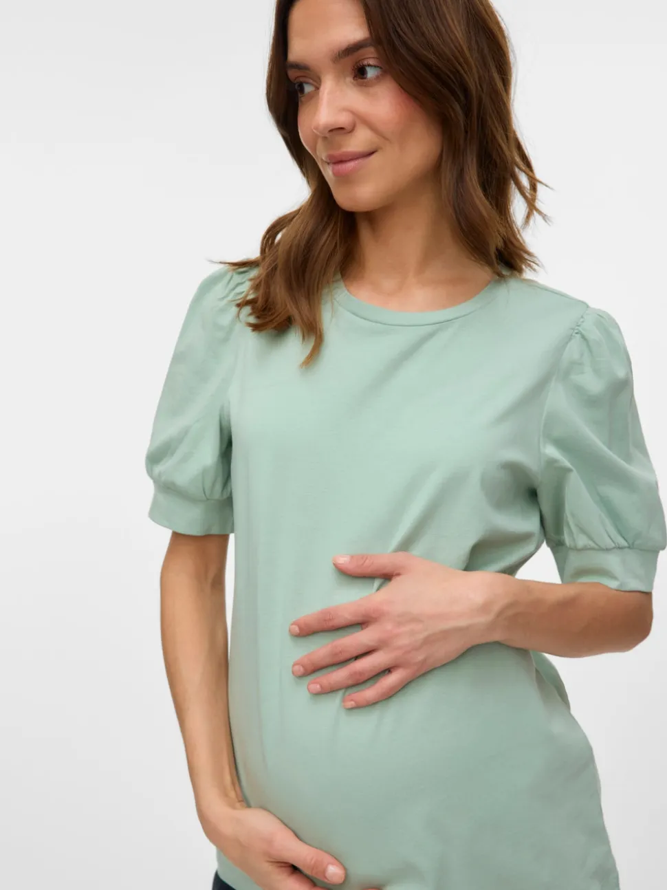 Regular fit O-hals Ballonmouwen T-shirts