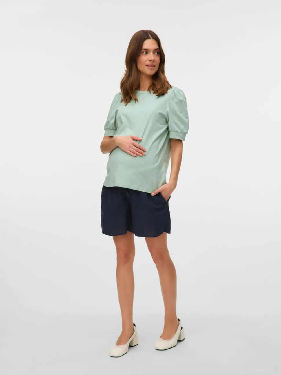 Regular fit O-hals Ballonmouwen T-shirts