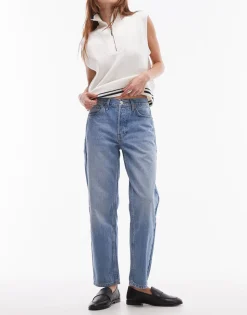 TOPSHOP Mid waist Straight fit Jeans