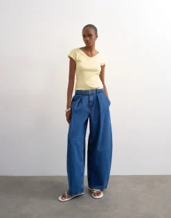 TSBELLE Mid rise Barrel fit Jeans