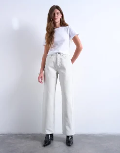 TSCOLUMN Mid rise Straight fit Jeans