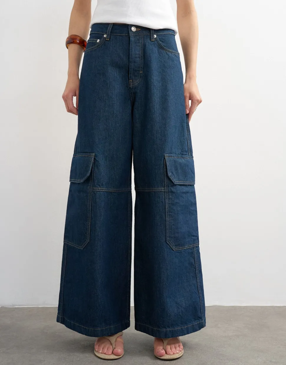 TSEVA Mid rise Wide leg fit Jeans