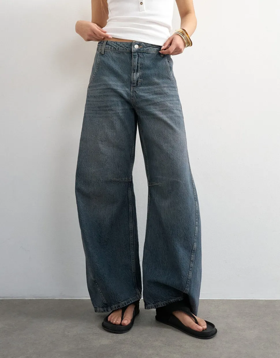 TSVEA High rise Barrel fit Jeans