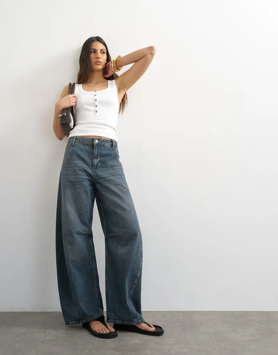 TSVEA High rise Barrel fit Jeans