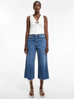TSVERA High rise Brede pasvorm - bijgesneden Jeans