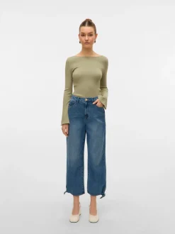 VMKATHY High rise Brede pasvorm - bijgesneden Jeans