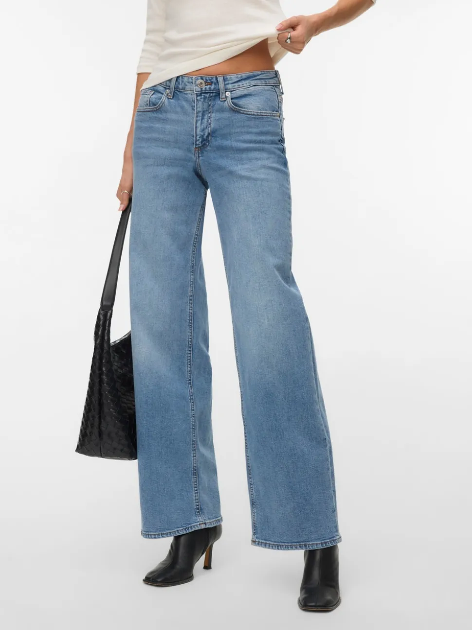 VMSANDIE-STRETCH Mid rise Wide leg fit Jeans