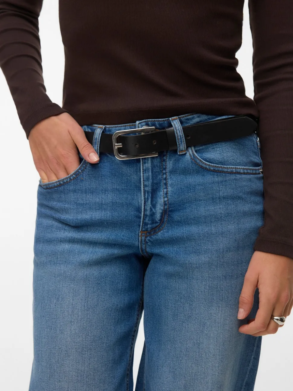 VMSANDIE-STRETCH Mid rise Wide leg fit Jeans