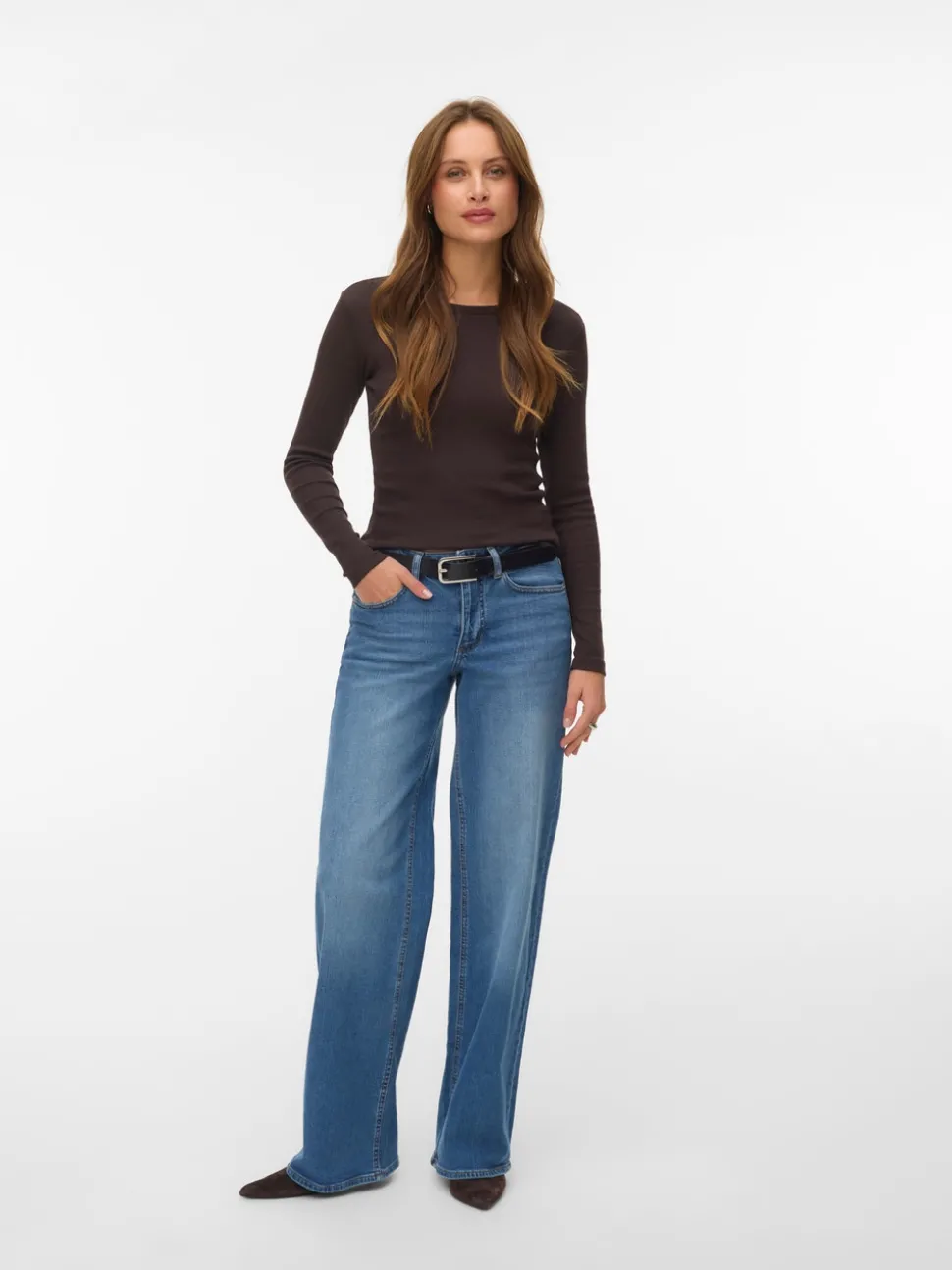 VMSANDIE-STRETCH Mid rise Wide leg fit Jeans