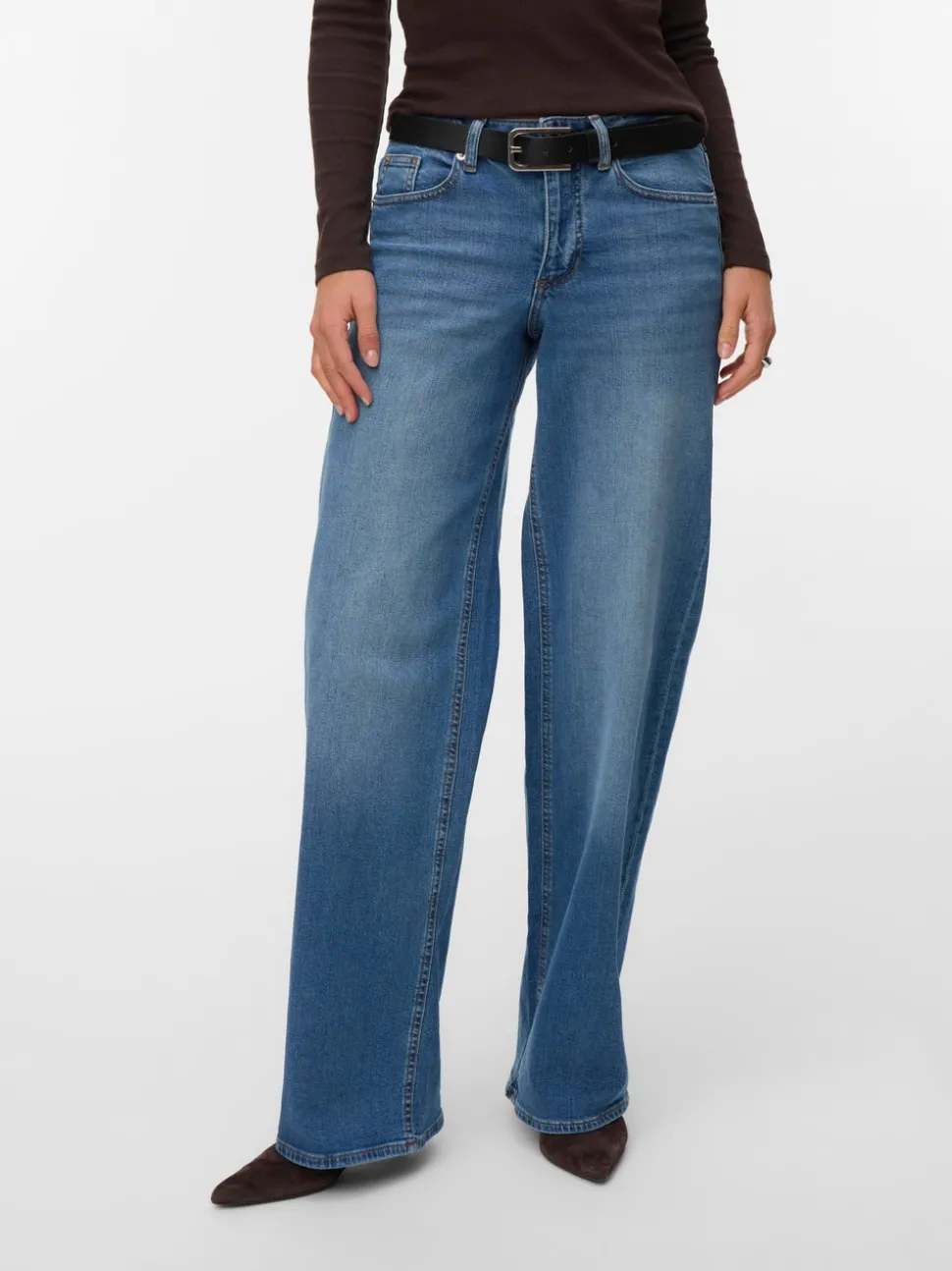 VMSANDIE-STRETCH Mid rise Wide leg fit Jeans