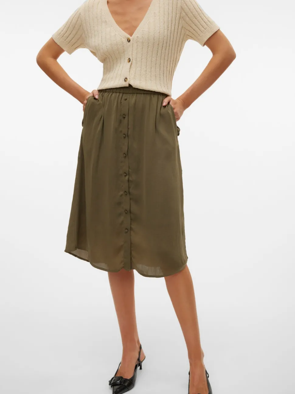 VMSUNNY High waist Midi-rok