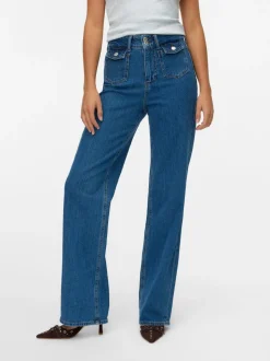 VMTESSA High rise Brede pasvorm - bijgesneden Jeans