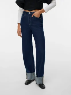 VMTESSA High rise Brede pasvorm - bijgesneden Jeans