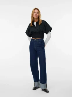 VMTESSA High rise Brede pasvorm - bijgesneden Jeans
