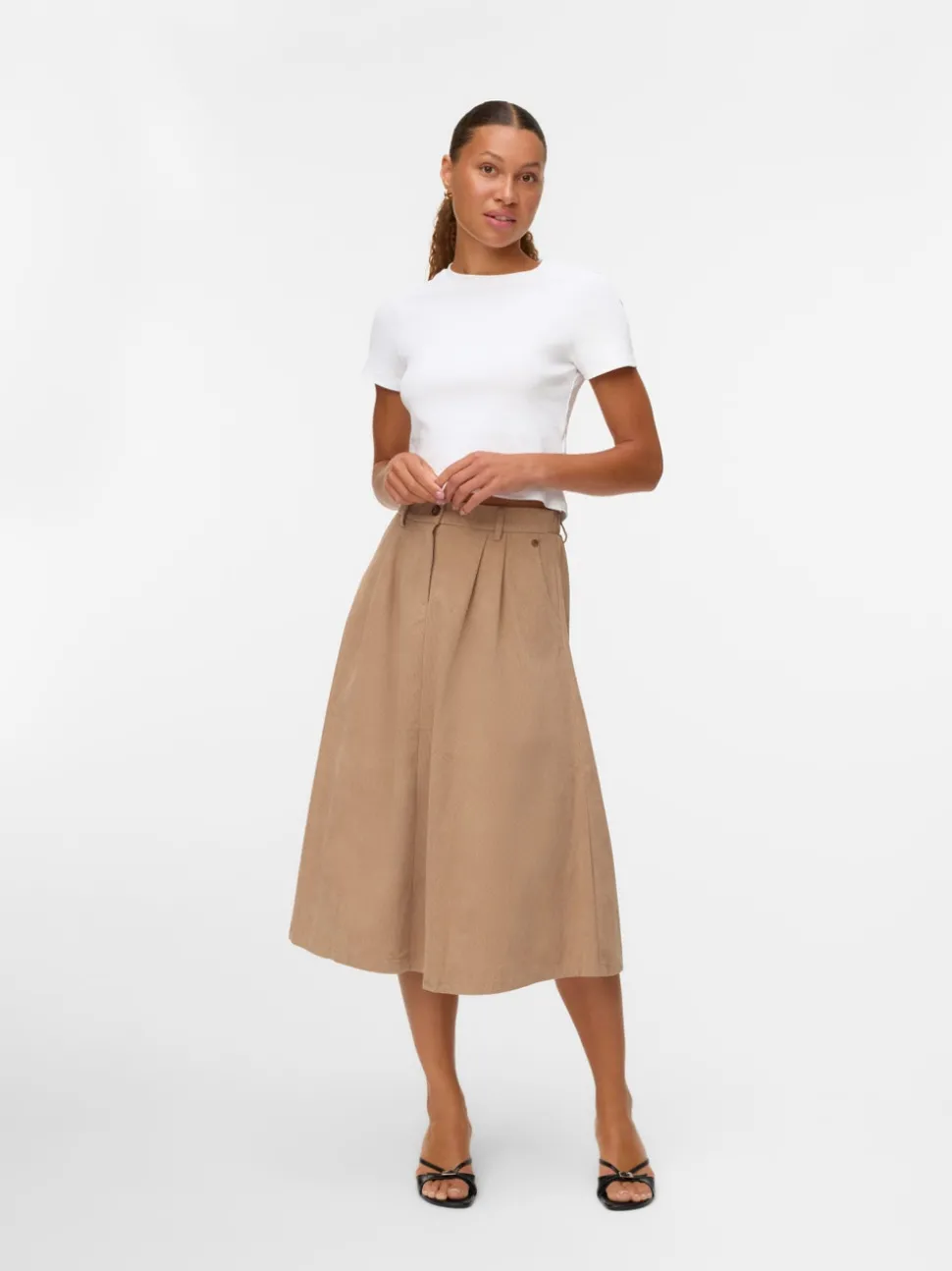 VMVIENNA High waist Corduroy Midi-rok