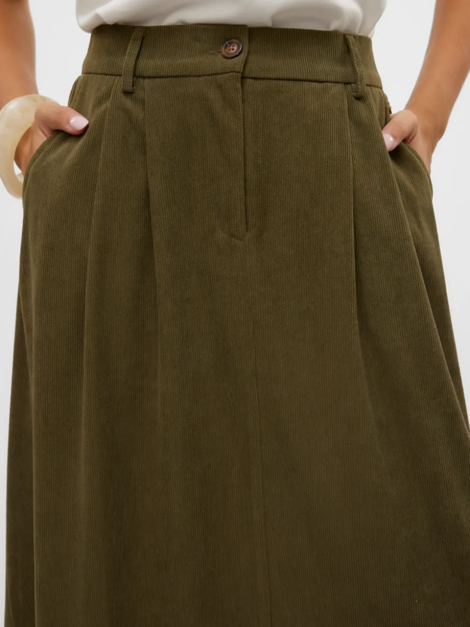 VMVIENNA High waist Corduroy Midi-rok