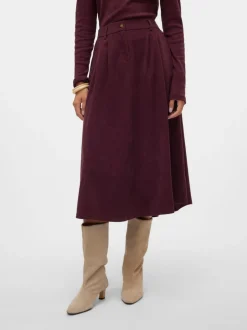 VMVIENNA High waist Corduroy Midi-rok