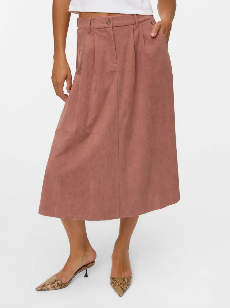 VMVIENNA High waist Corduroy Midi-rok