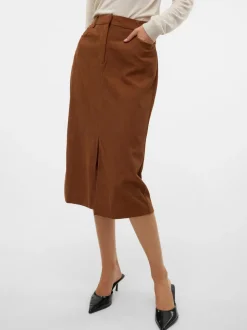 VMVILJA Corduroy High waist Midi-rok