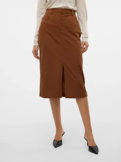 VMVILJA Corduroy High waist Midi-rok