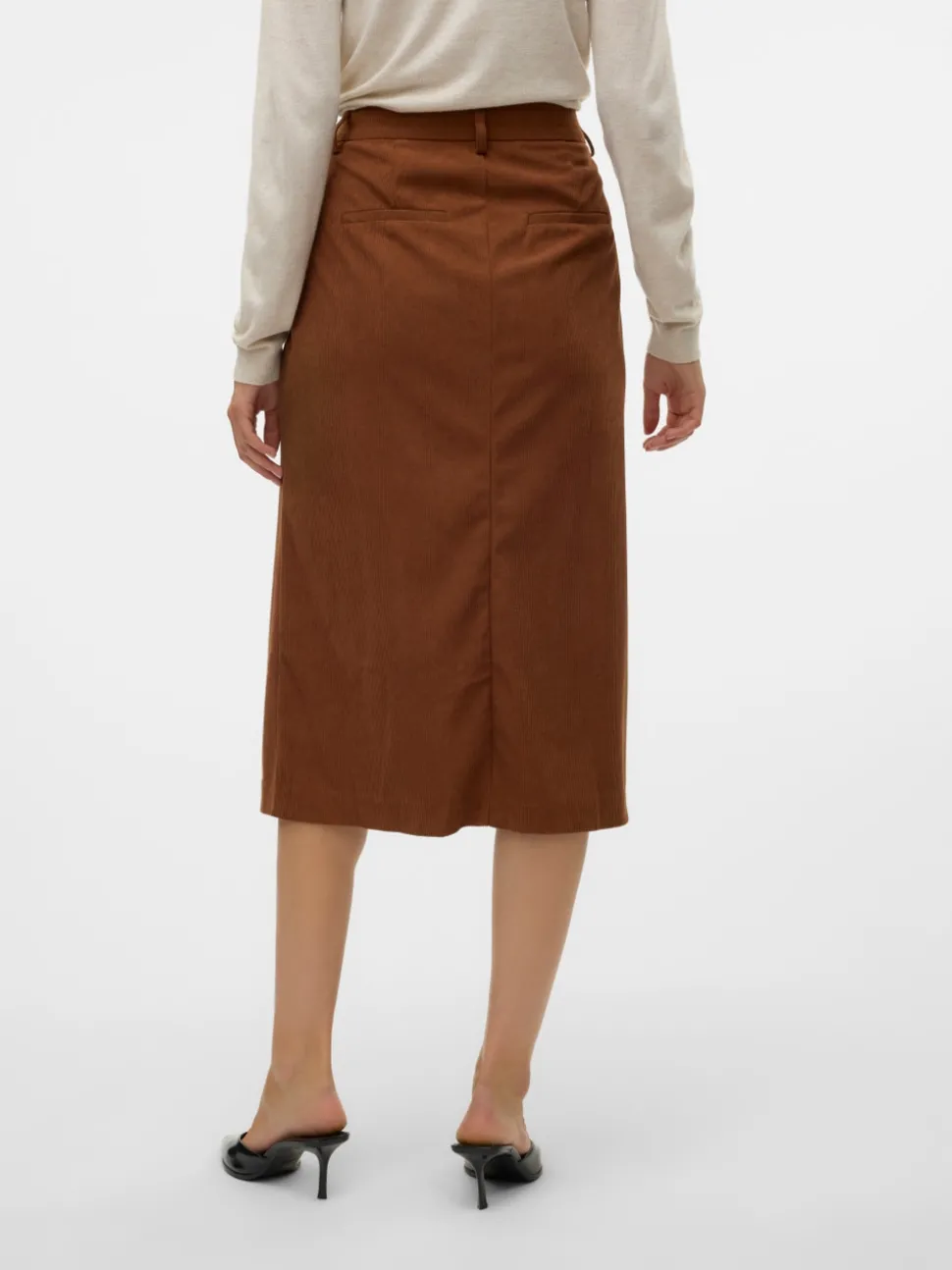 VMVILJA Corduroy High waist Midi-rok