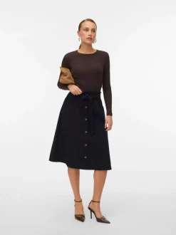 VMVILJA Corduroy High waist Midi-rok